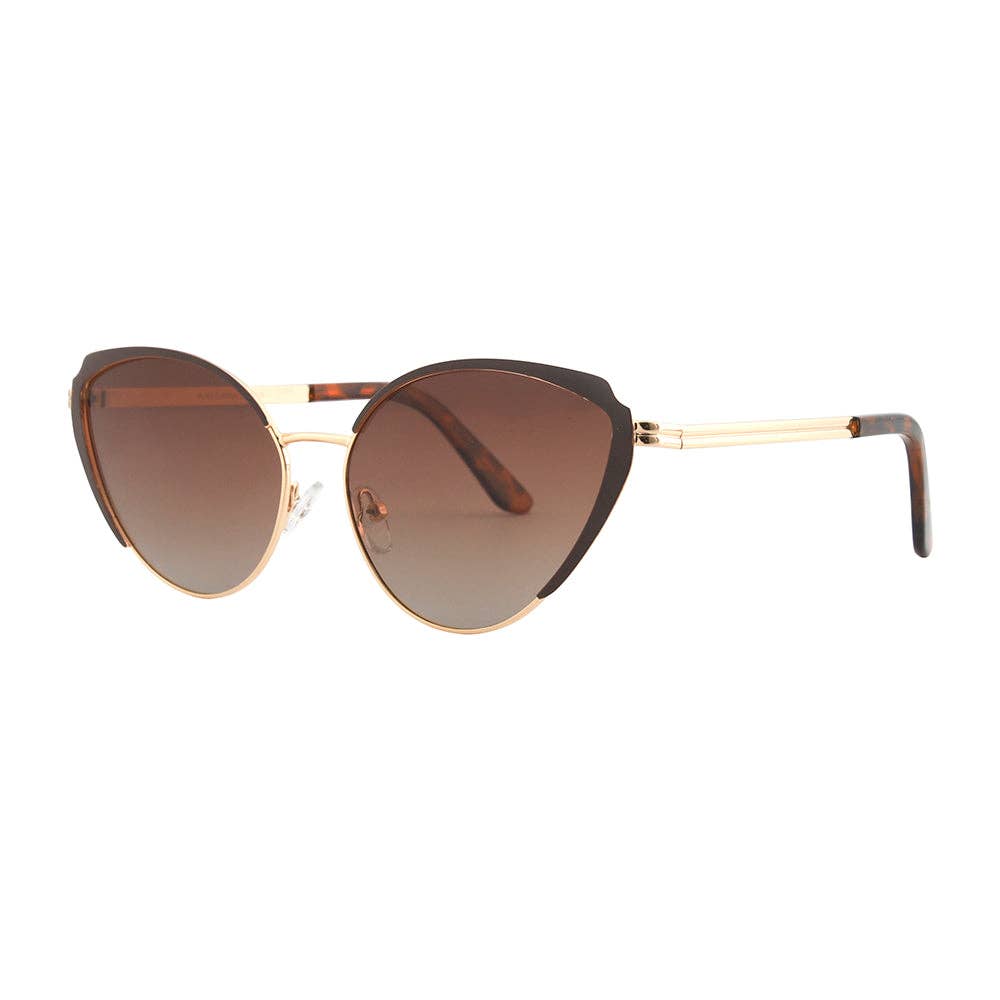 Ryan Simkhai Eyeshop - LOTUS | Gold / Brown Frame / Tortoise Tips | Polarized Sunglasses