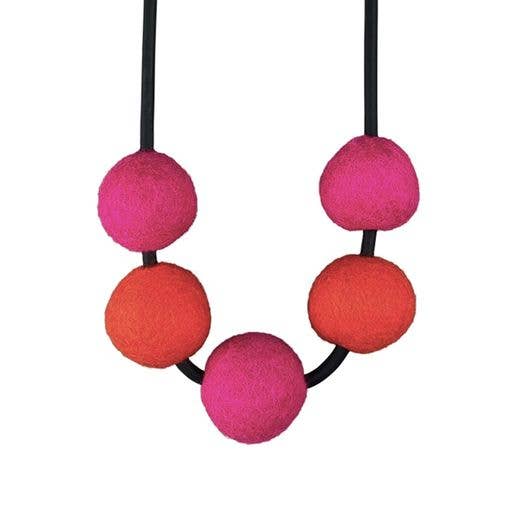NRSCH5FBPKOR FELT, bold color, fashion statement necklace CHUNKY 5 Pk/Or