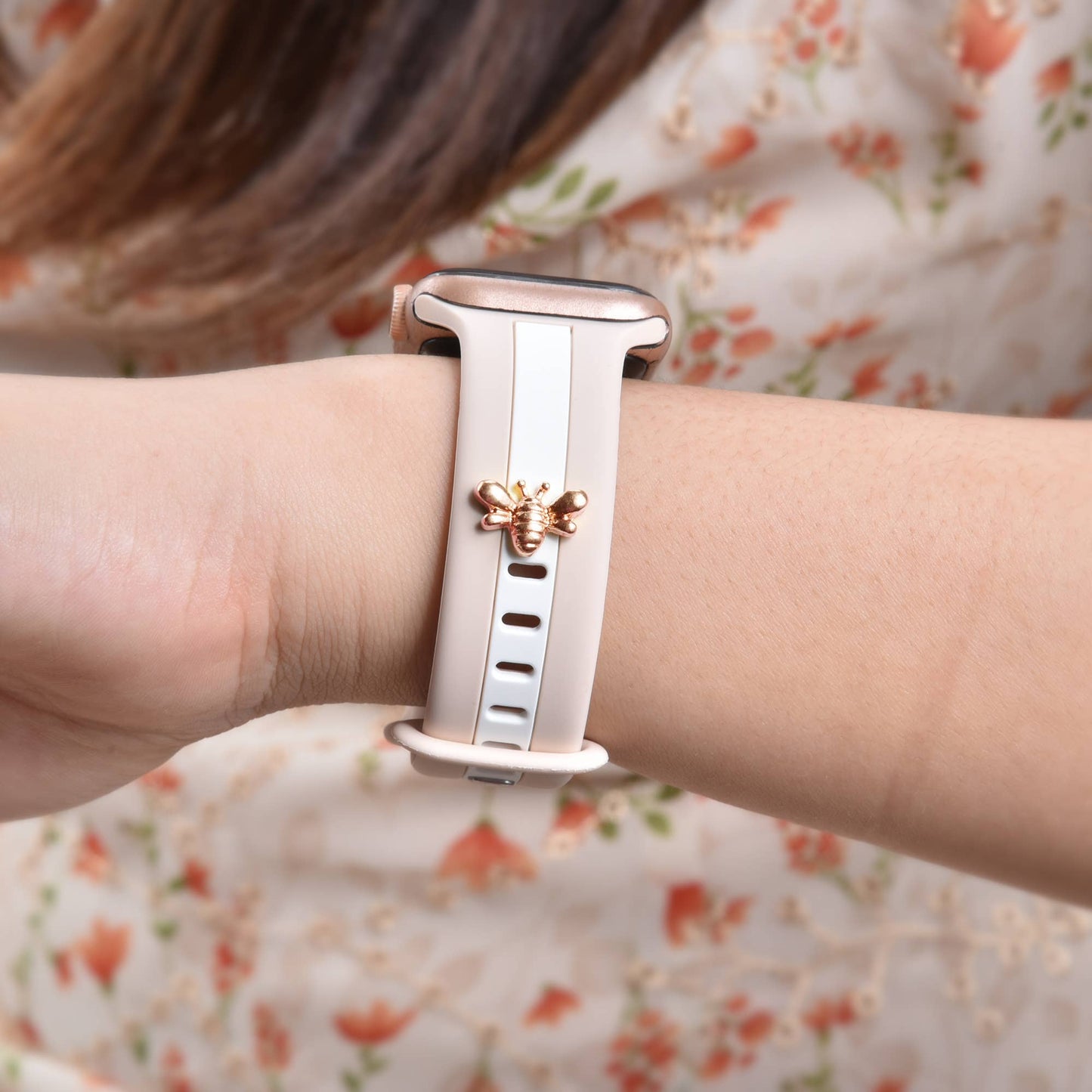 ShopTrendsNow - Apple Watch Silicone Band With Bee Charm Stud