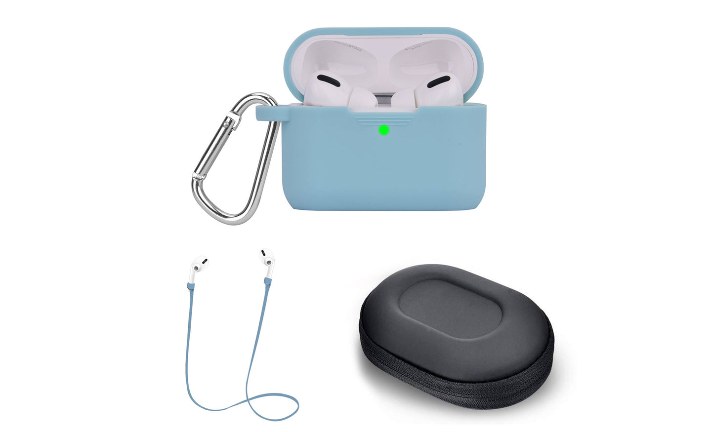 ShopTrendsNow - AirPod Accessory Kits  5-Piece Sets Silicone Carabiner Case