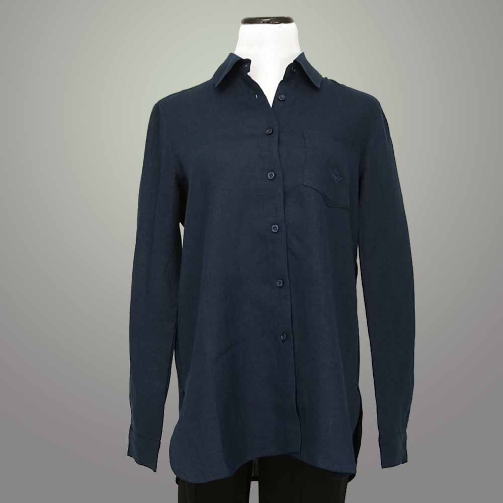 Crown Linen Classic Shirt - Navy / XS - beyondcotton.myshopify.com