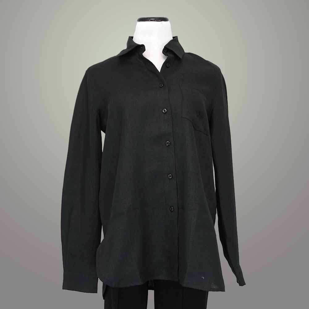 Crown Linen Classic Shirt - Black / XS - beyondcotton.myshopify.com